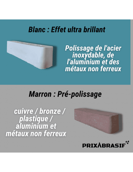 Pâte à polir solide pour polissage aciers, inox, laiton