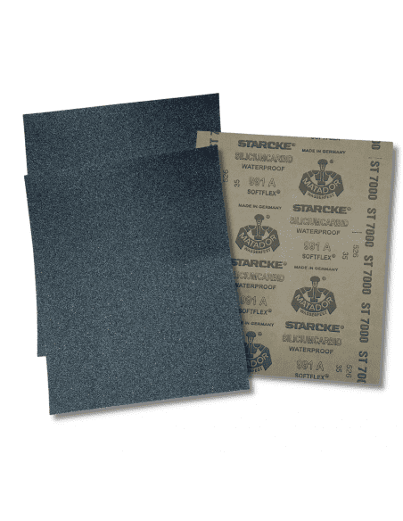 Feuille de papier abrasif imperméable 230mm x 280mm (metal, apprêts, ...) - Papier à poncer