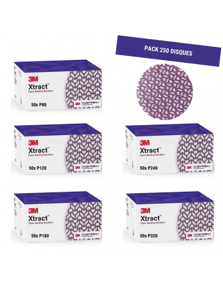 Pack de 250 disques abrasifs Ø125mm maille 3M Xtract Cubitron II 710W
