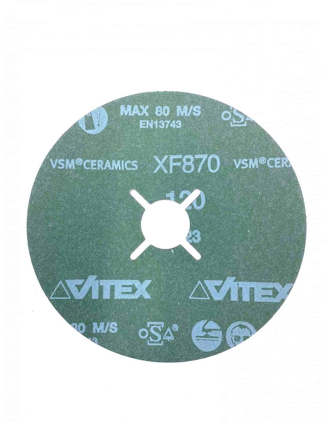 Disco de fibra VSM XF760 125 mm de diámetro, 50 unidades, grano 40 