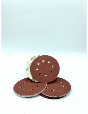 Disques abrasifs 125mm 8 trous corindon - Bois, métaux, plastiques, composites