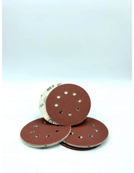 Disques abrasifs 125mm 8 trous corindon - Bois, métaux, plastiques, composites