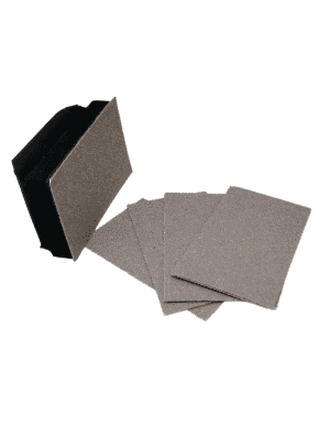 Kit de ponçage - Cale à poncer + lot de feuilles abrasives velcro 75x115mm