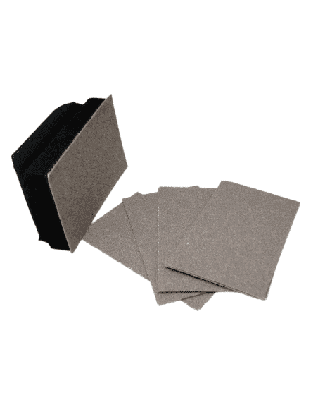 Kit de ponçage - Cale à poncer + lot de feuilles abrasives velcro 75x115mm