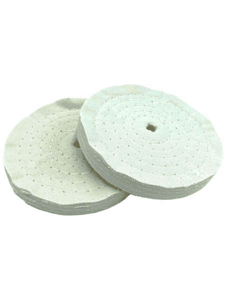 Disque roue coton de polissage, multi-coutures - Pour touret à polir