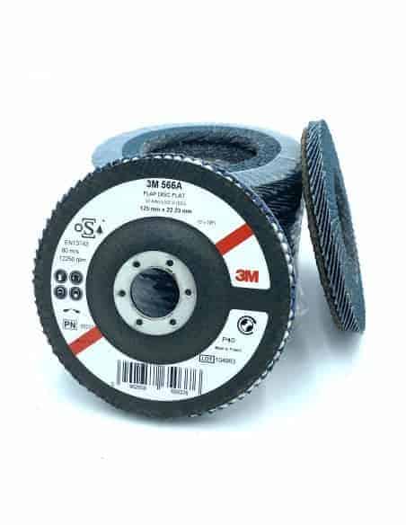 Disque abrasif à lamelles plates - 3M 566A - en Zirconium sur plateau résine