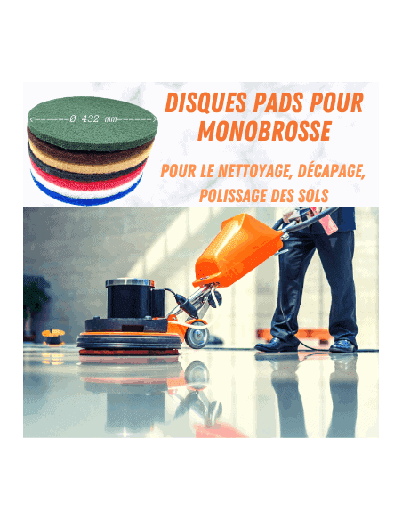 Disque pad Bleu monobrosse- GROS NETTOYAGE des sols