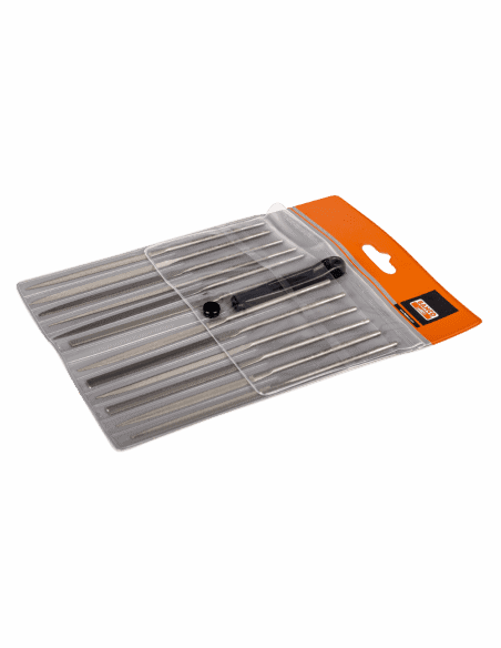 Jeu de 12 limes aiguilles - Batardes - sans manche - 160 mm